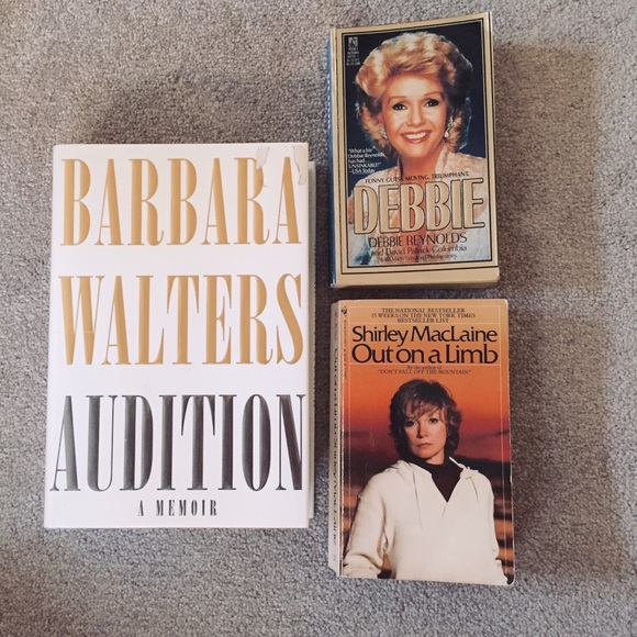 Memoir Book Lot Debbie Reynolds Shirley MacLaine Barbara Walters autobiography - Picture 1 of 3